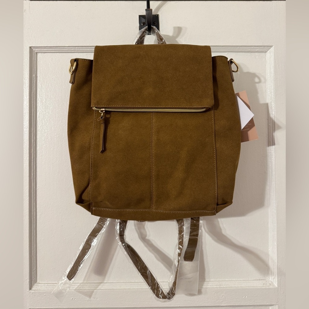JustFab Convertible Backpack/ Crossbody Tan Bag